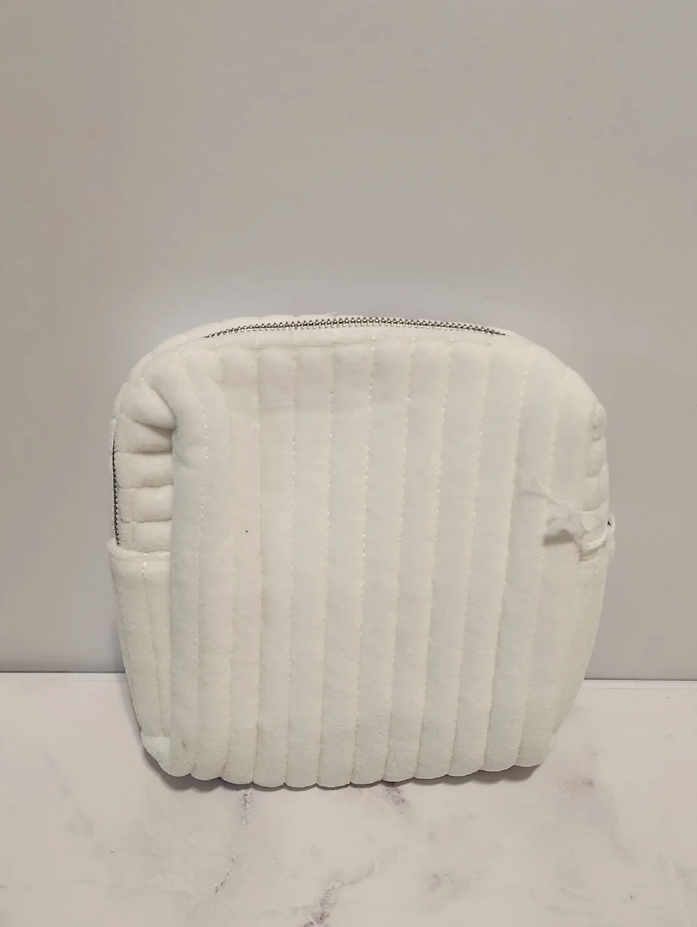 Philosophy Quilted  Cosmetic White Bag
